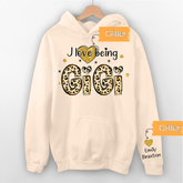 Lofaris I Love Being Gigi Glitter Grandma Customized Hoodie